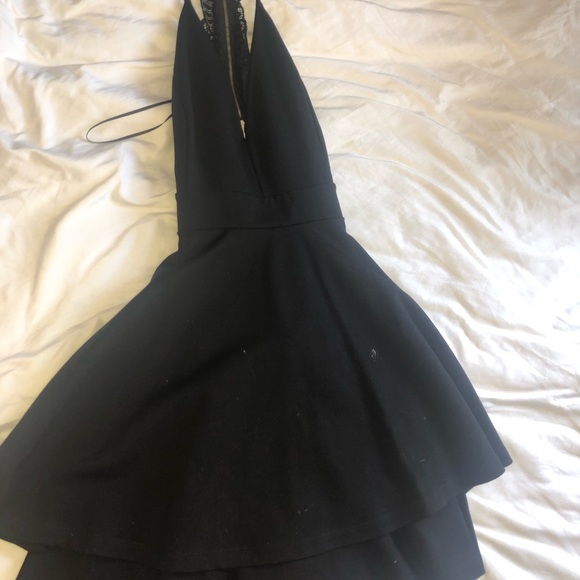 Windsor Skater dress black deep V lace back with cutout - Picture 6 of 8